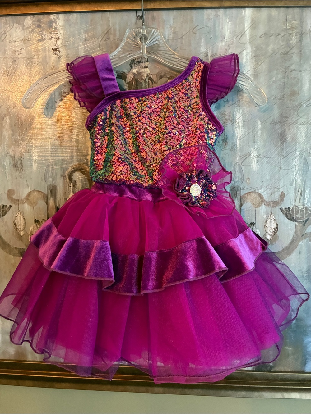 Revolution Purple Sequin Costume Dress Size SC
